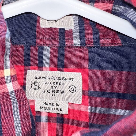 J. Crew Factory Slim Fit Summer Plaid Shirt Size S - Picture 2 of 4